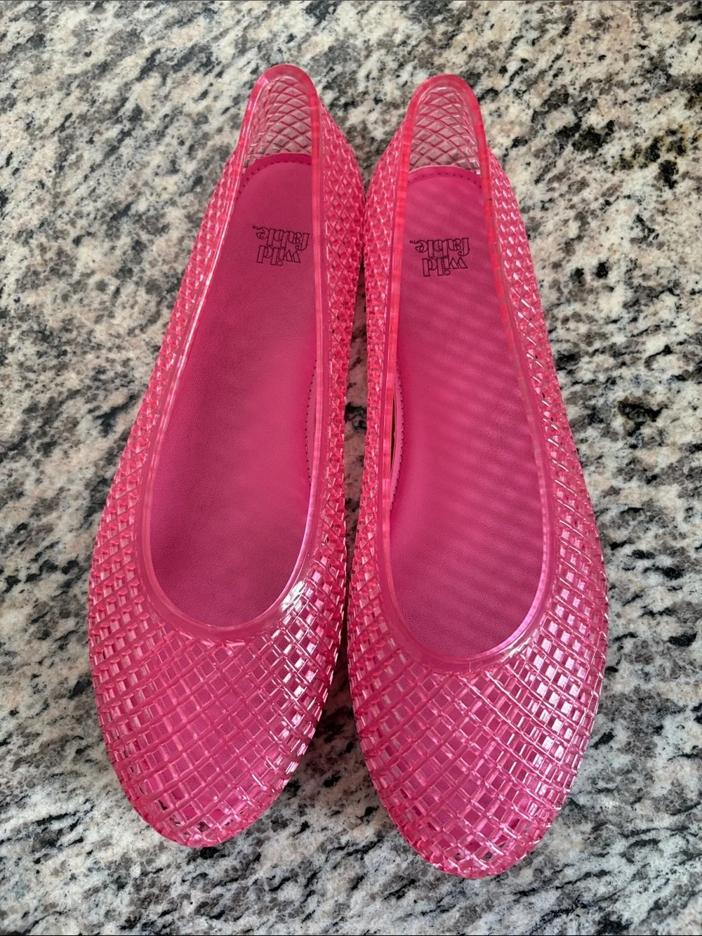 wild fable Pink Jelly Quilted Ballet Flats